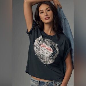 LetLuv x Anthropologie Blondie Heart of Glass Graphic Tee Vintage Grey Size M